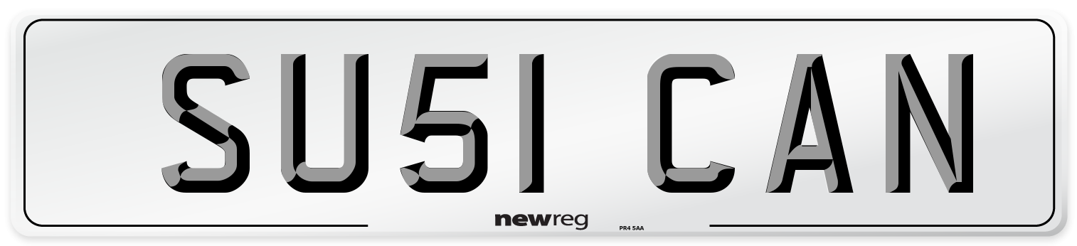 SU51 CAN Number Plate from New Reg